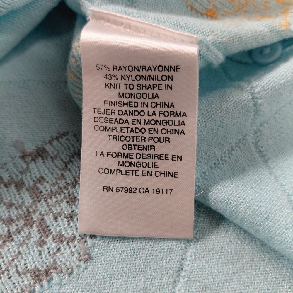 Sigrid Olsen Sport Floral Cardigan Boho Hippie Size 2X Light Blue Lightweight - Picture 7 of 8